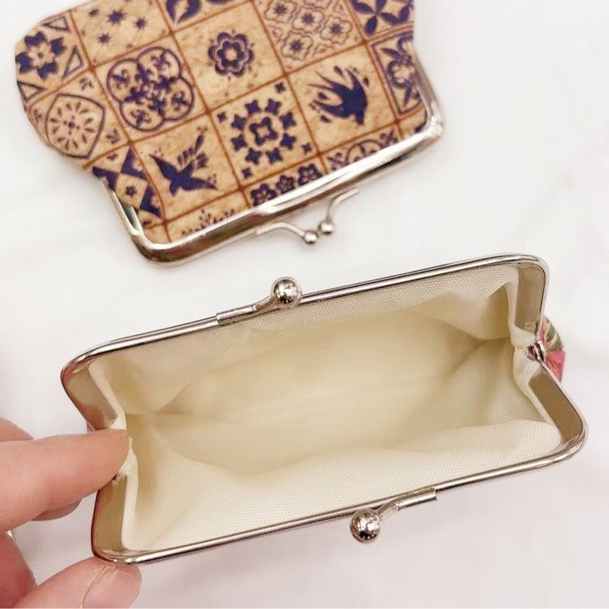 Cork Coin Purse Clutch Natural Wood Card Holder N6F037