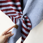 Load image into Gallery viewer, Triangle Wool Blend Shawl Cape Stripe Patchwork N6H308