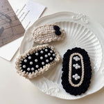 Load image into Gallery viewer, Womens Handmade Pearl Knit Side Hair Clip N6K311