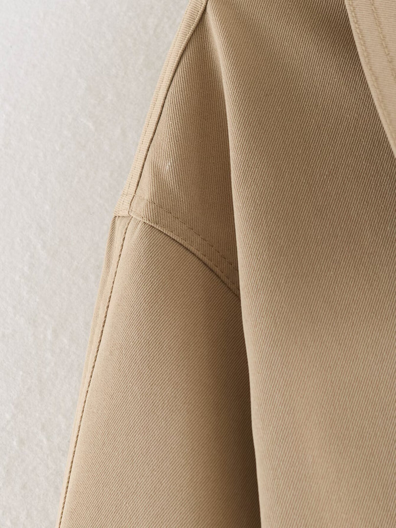 Single-Breasted Notch Lapel Belted Trench Coat N6G168