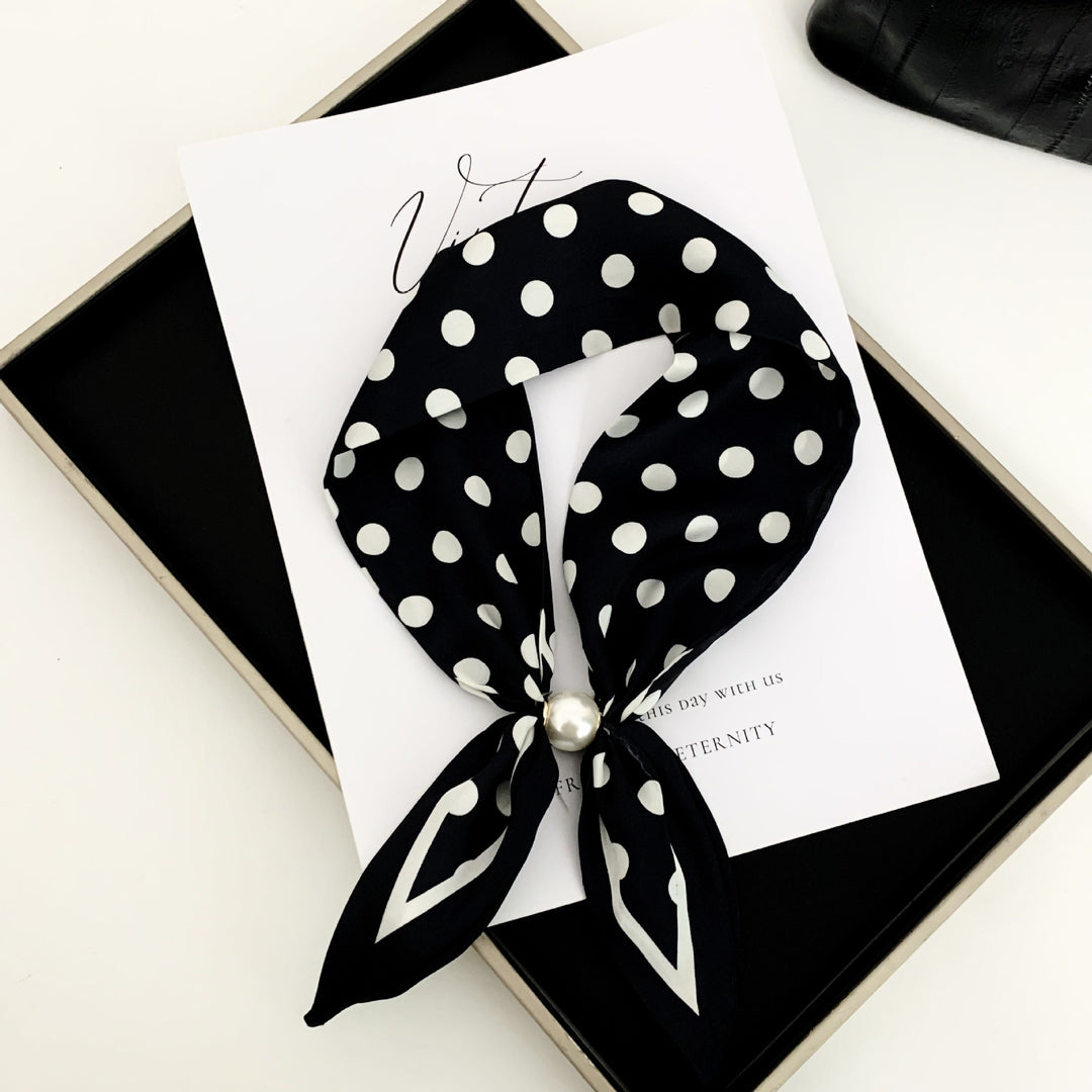Long Scarf Pearl Magnetic Clasp Versatile Women N6H110