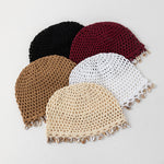 Load image into Gallery viewer, Hand Crochet Shell Pendant Cotton Cap Women N6G213