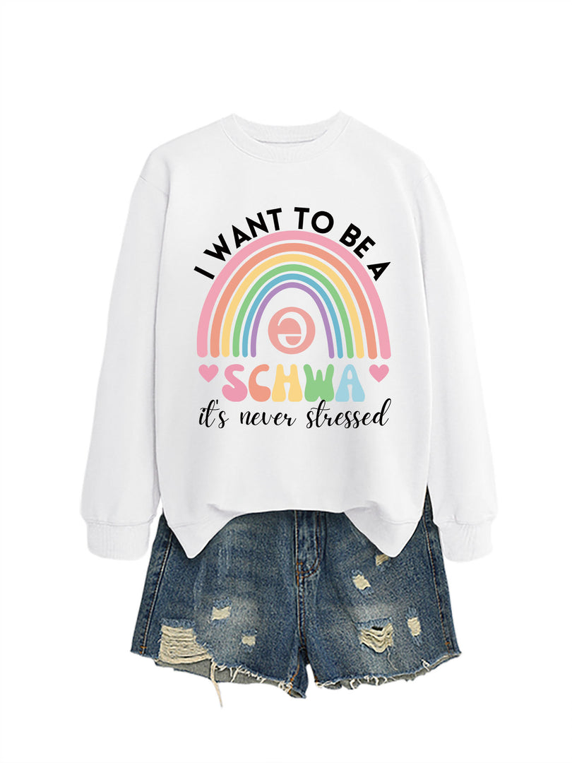 I Want to Be a Schwa Rainbow Cutout Sweatshirt N6H044