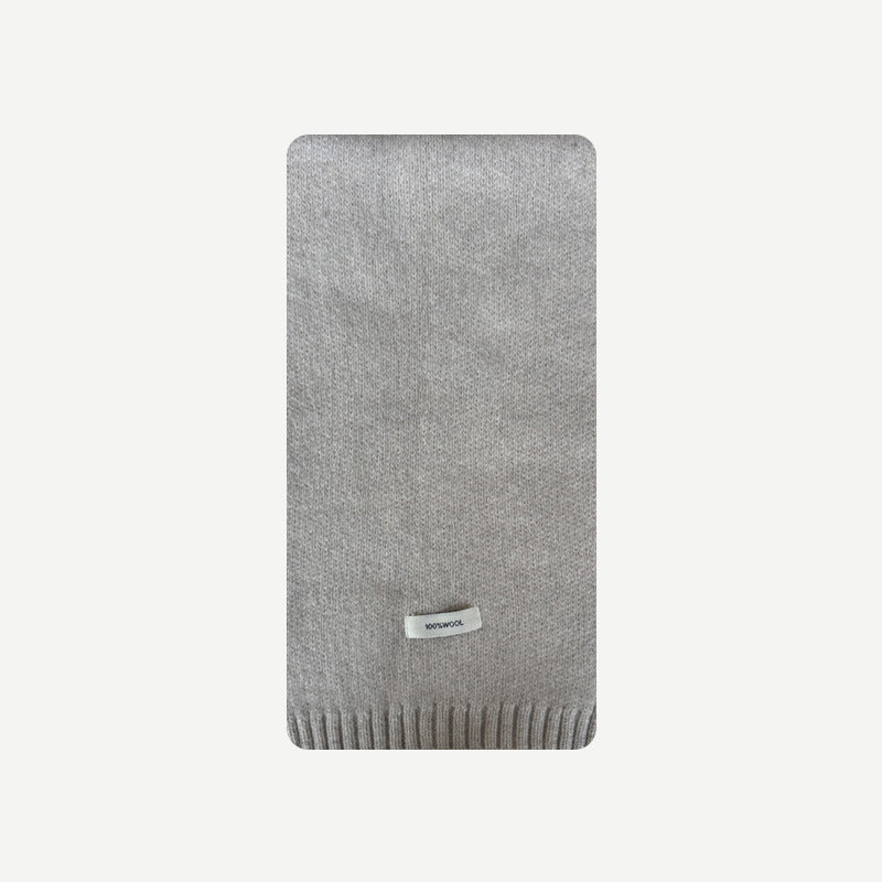 100% Pure Wool Solid Scarf Women Winter Lightweight N6H223