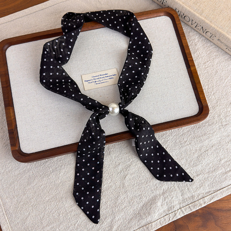 Womens Korean Polka Dot Beaded Scarf Necklace N6K277