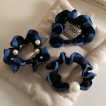 Load image into Gallery viewer, Polka Dot Pearl Mini Scrunchie High Elasticity Women N6H188