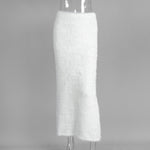 Load image into Gallery viewer, Fuzzy Knit Maxi Skirt Solid Mid Weight White N5Z458