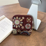 Load image into Gallery viewer, Floral Embroidered Polyester Jewelry Pouch N6J271