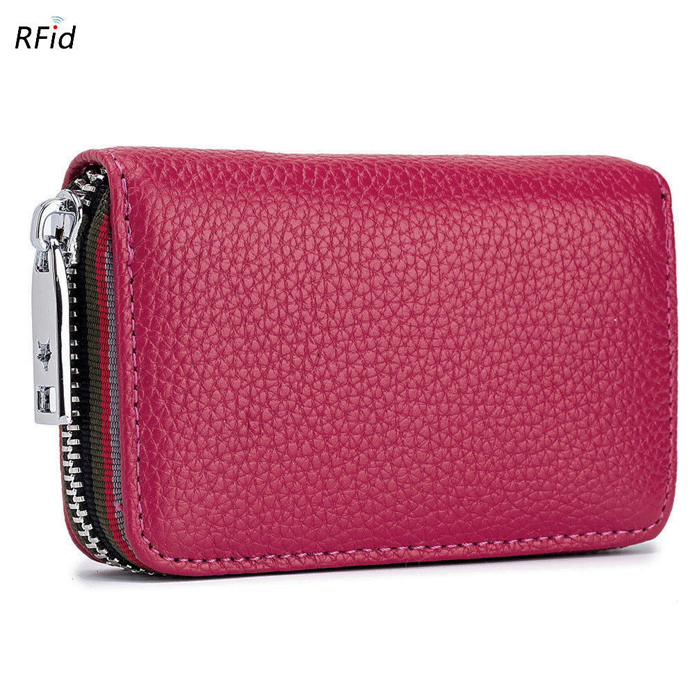 RFID Leather Accordion Card Case 12 Slots Women N6D034