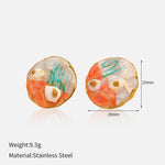 Load image into Gallery viewer, Impressionist Earrings Steel 18K Gold Plated Textured S5P095