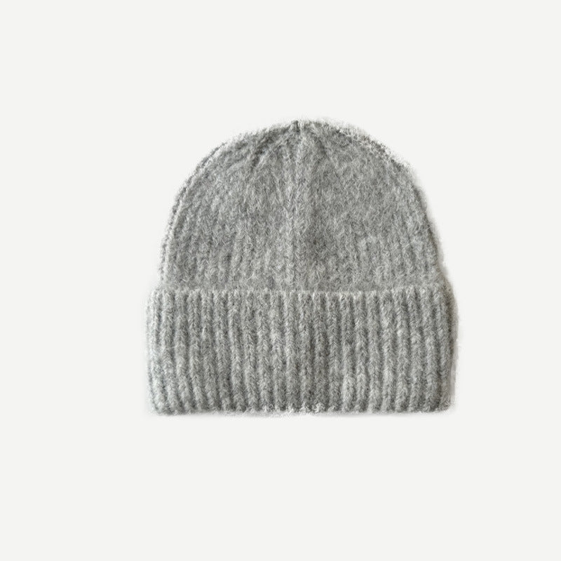 Alpaca Wool Blend Solid Knit Beanie Women Winter N6H210