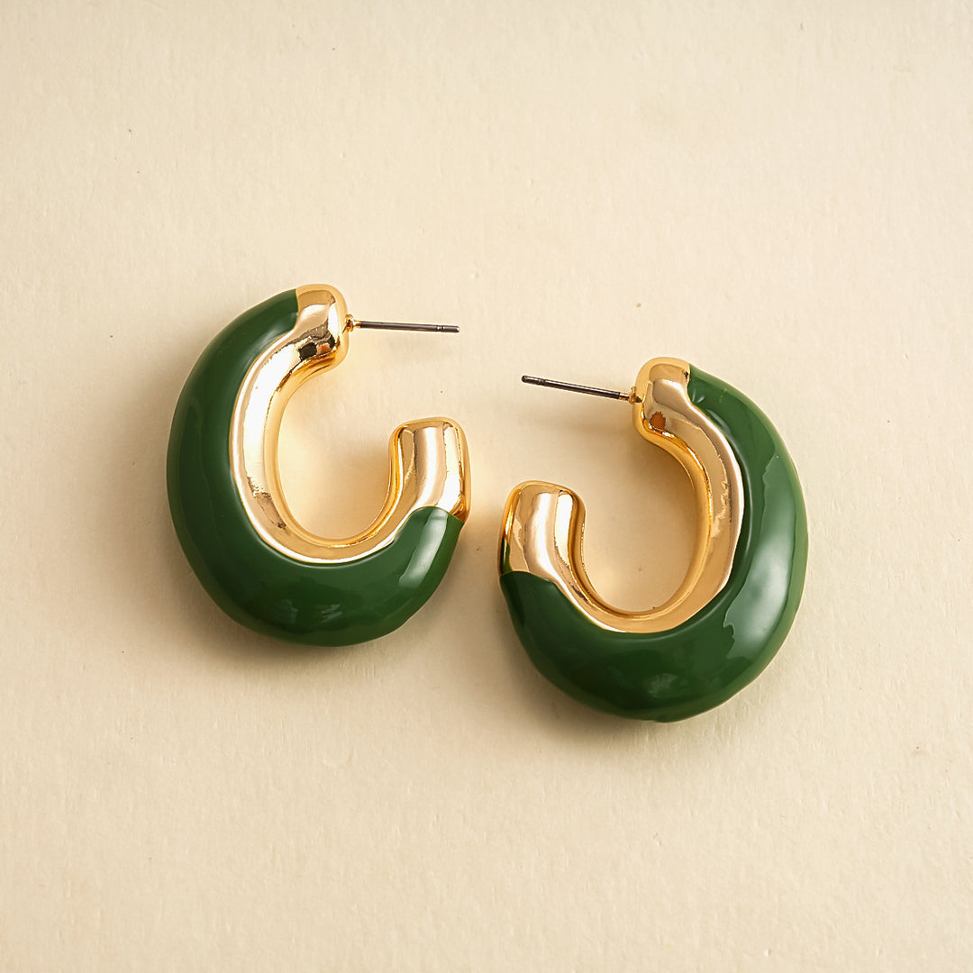Womens Vintage Oval Metal Stud Earrings N6K154