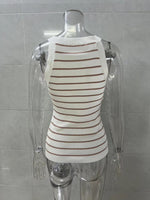 Load image into Gallery viewer, Striped Fitted Tank Top Women N6D075