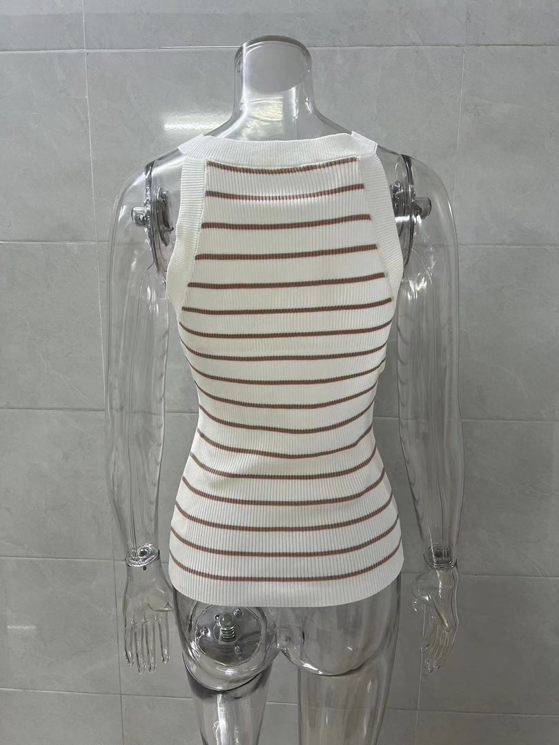 Striped Fitted Tank Top Women N6D075