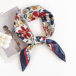 Load image into Gallery viewer, Floral Print Faux Silk Square Scarf  M5A245