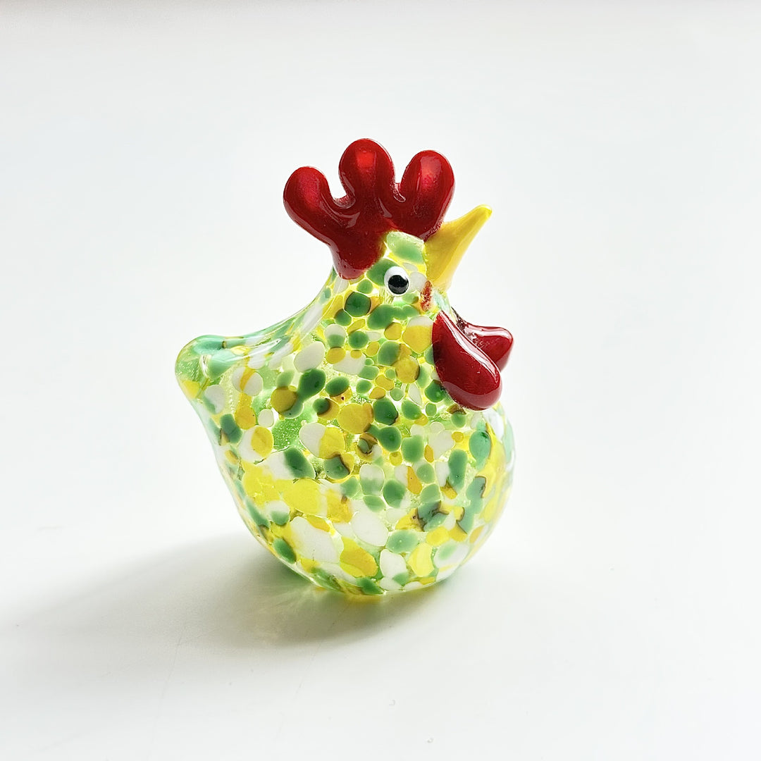 Handmade Liuli Chubby Rooster Figurine Cute Animal  N6G016