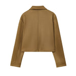 Load image into Gallery viewer, Loose Casual Suede Effect Jacket Women Khaki N5A400