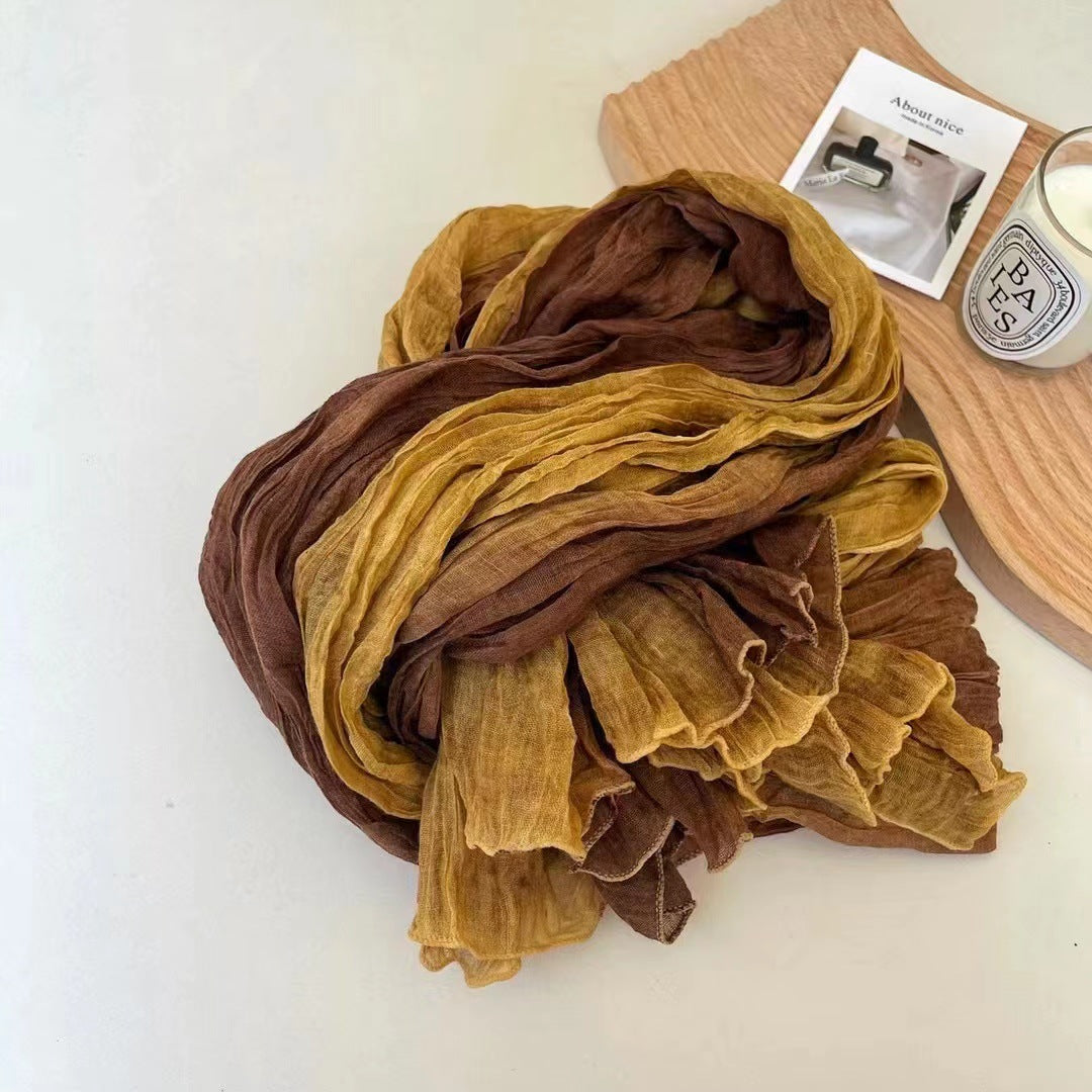 Ombre Crinkle Linen Blend Wrap  M5A241