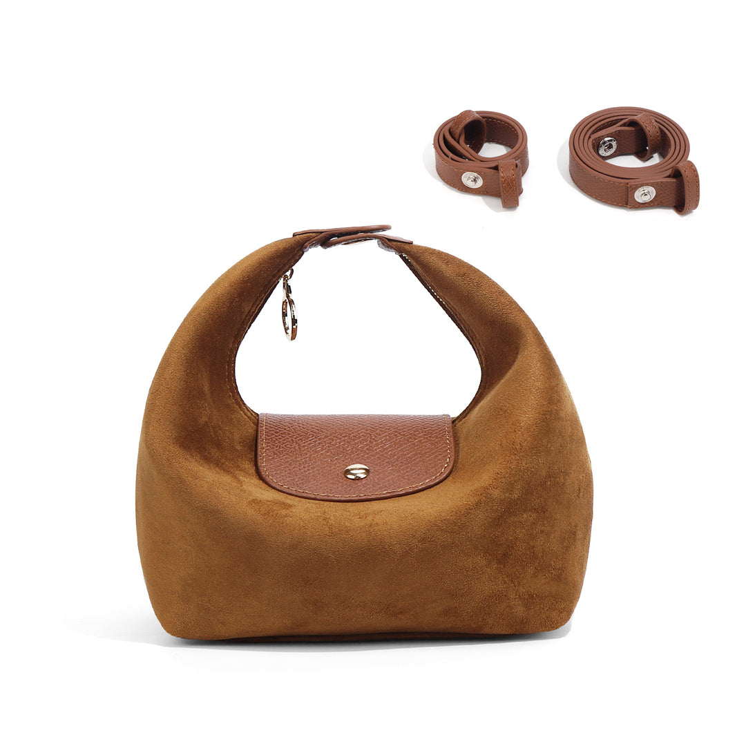 Women's Suede Dumpling Shoulder Handbag N6J158