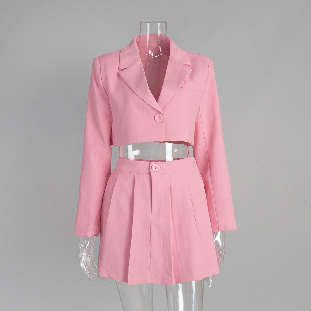 Cropped Blazer Mini Set Structured Mid Heavy N5Z396