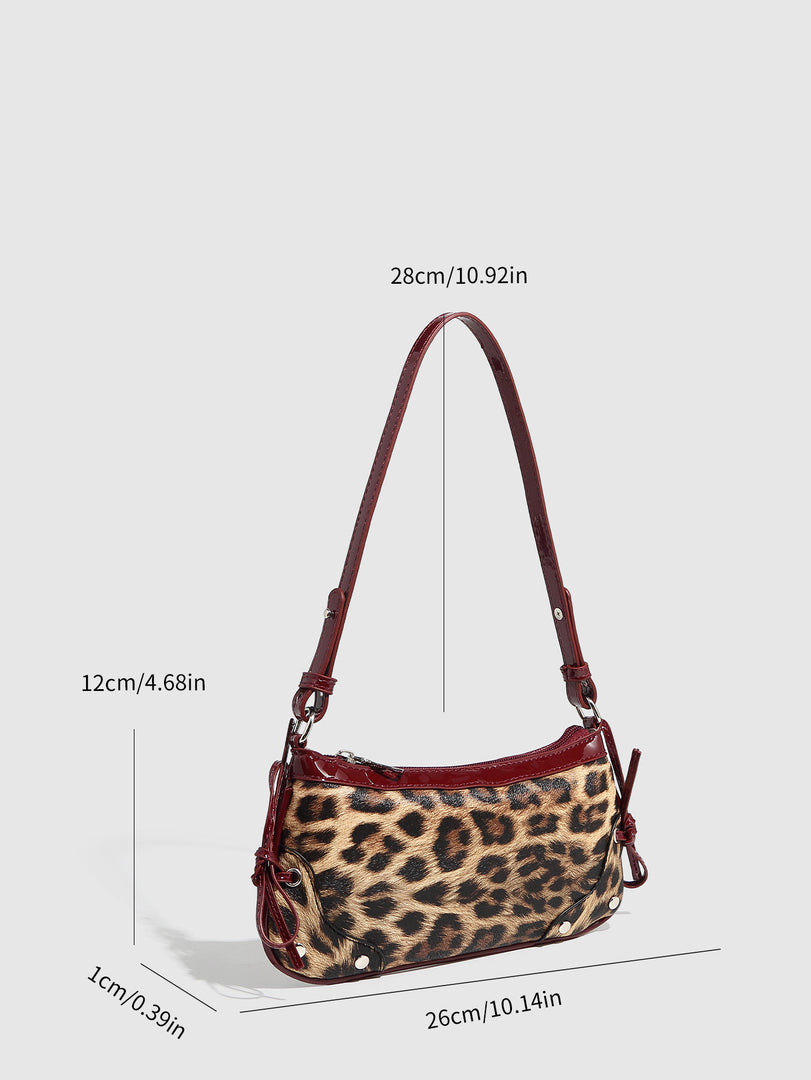 Animal Print Woven Shoulder Bag  S5P460