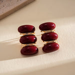 Load image into Gallery viewer, Resin Ombré Oval Steel Stud Earrings Minimalist N6H096