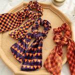 Load image into Gallery viewer, Halloween Velvet Streamer Scrunchie Ponytail Holder N6H203