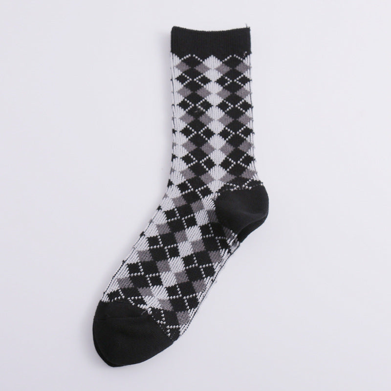 Vintage Double Needle Thick Warm Stack Mid-Calf Socks N6H031