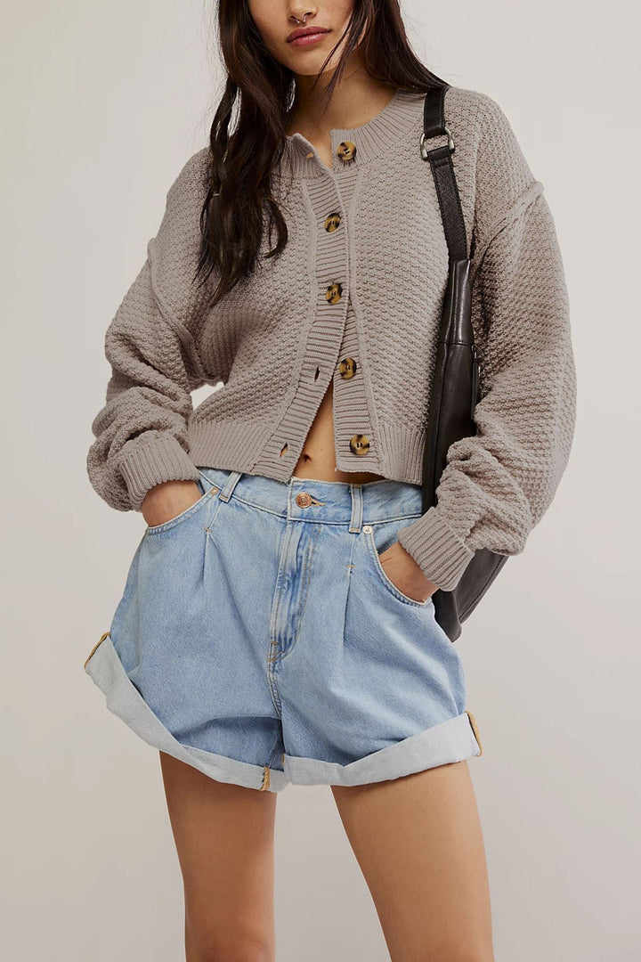 Button Relax Cardigan Mid Weight Options N5A140