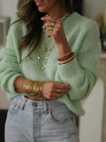 Load image into Gallery viewer, Soft Relaxed Ribbed Round Neck Knit Pullover Women N6G266