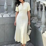 Load image into Gallery viewer, Button Knit Dress Essential Lightweight N5Z367
