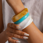 Load image into Gallery viewer, Resin Ombré Circle Geometric Bangle Set 3-Piece N6H076