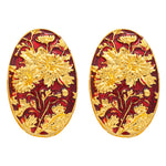 Load image into Gallery viewer, Vintage Enamel Floral Stud Earrings Silver Posts S5P200