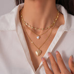 Load image into Gallery viewer, Vintage Faux Pearl Heart Layered Sweater Chain Women N6H149