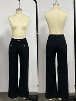 Load image into Gallery viewer, Button-Front Square Pocket Straight Leg Denim Jeans N6D165