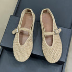Load image into Gallery viewer, Handwoven Ballet Mary Jane Flat Shoes Women Leather N6G244