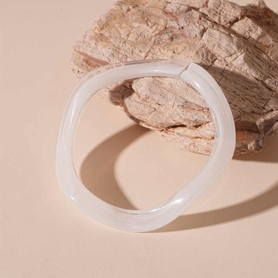 Acrylic Bangle Multi Plated Vintage Minimalist S5P068