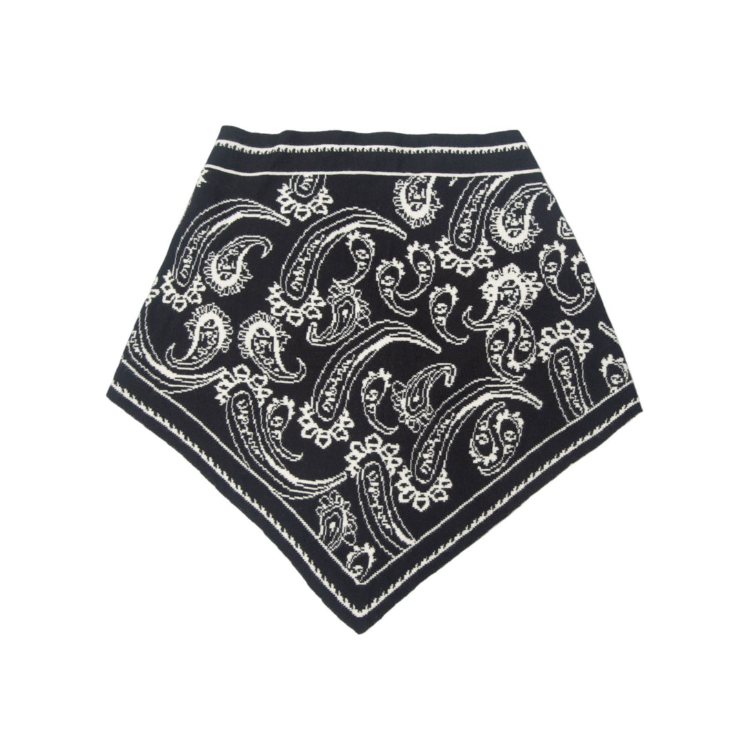 Paisley Cotton Feel Knit Triangle Scarf Shawl N6K244
