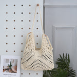 Load image into Gallery viewer, Hand Woven Openwork Cotton Shoulder Bag Underarm S5P297
