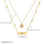 Load image into Gallery viewer, MOM Heart Zircon Layering Necklace Women N6D507