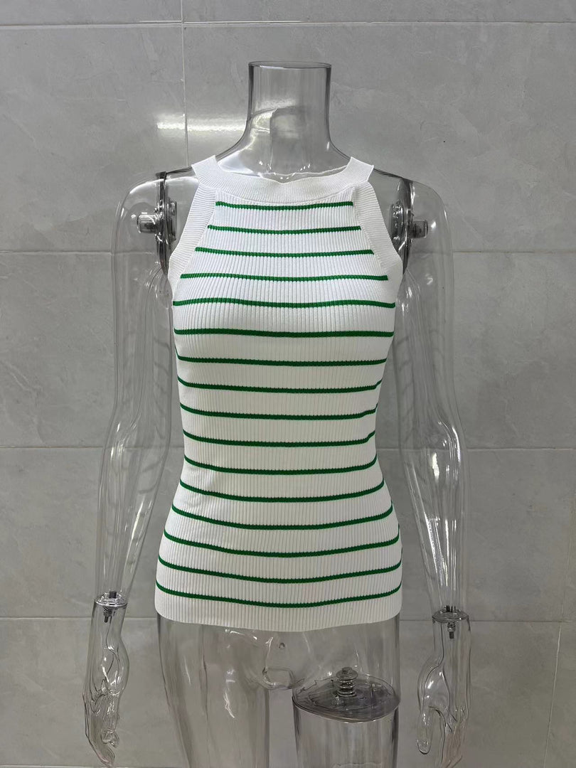 Striped Fitted Tank Top Women N6D075