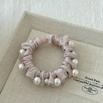 Load image into Gallery viewer, Polka Dot Pearl Mini Scrunchie High Elasticity Women N6H187