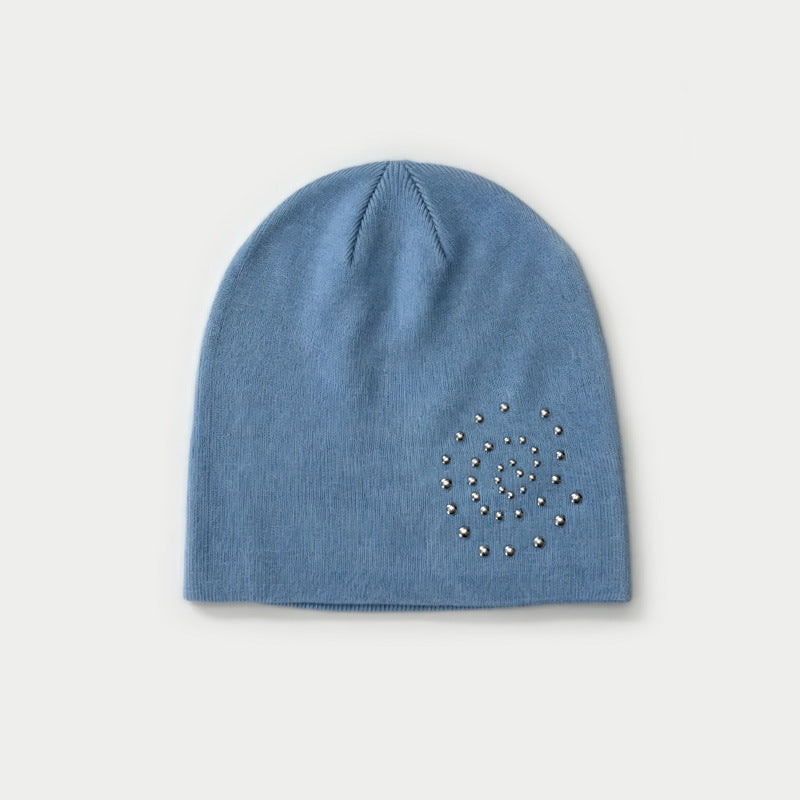 Women's Acrylic Blend Rhinestone Knit Beanie N6J126