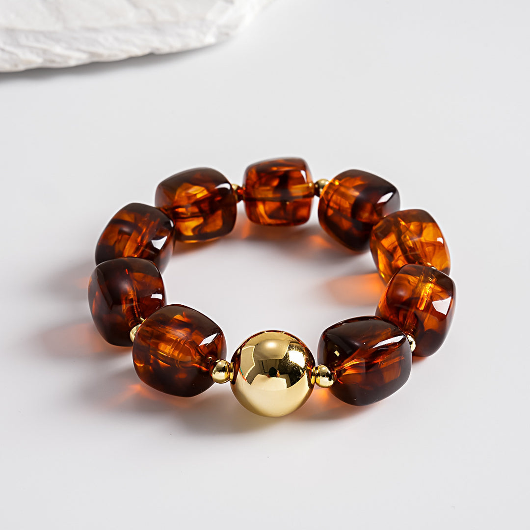 Oversized Acrylic Ombre Geometric Bracelet Vintage N6H061