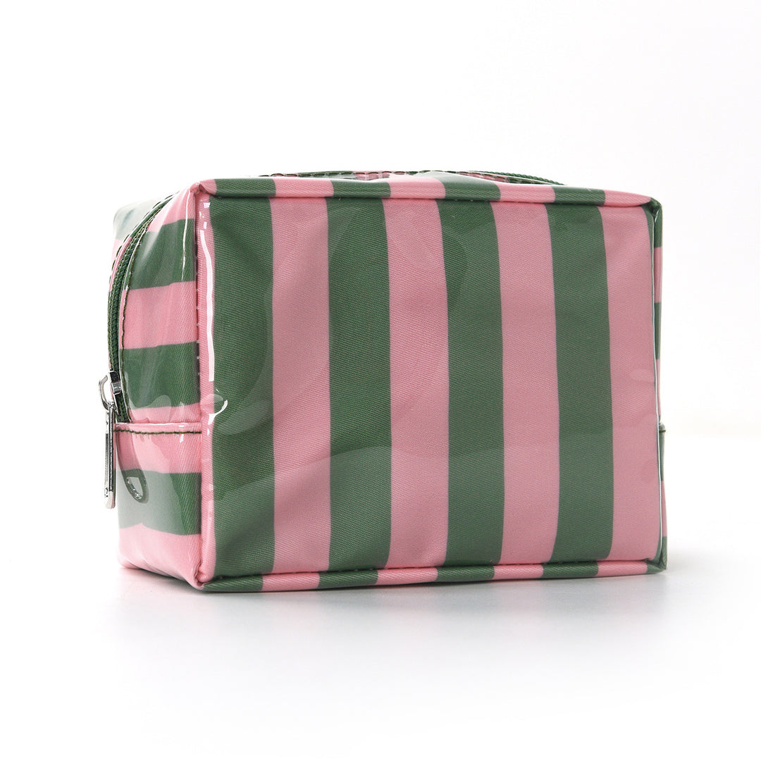 Waterproof Color Block Striped PVC Mini Pouch N6J243