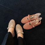 Load image into Gallery viewer, Handwoven Ballet Mary Jane Flat Shoes Women Leather N6G244