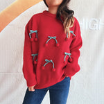 Load image into Gallery viewer, 3D Cherry Patch Round Sweater Mid Heavy Options N5A235
