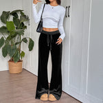 Load image into Gallery viewer, Velvet Flared Pant Fluid Lightweight Black N5Z494