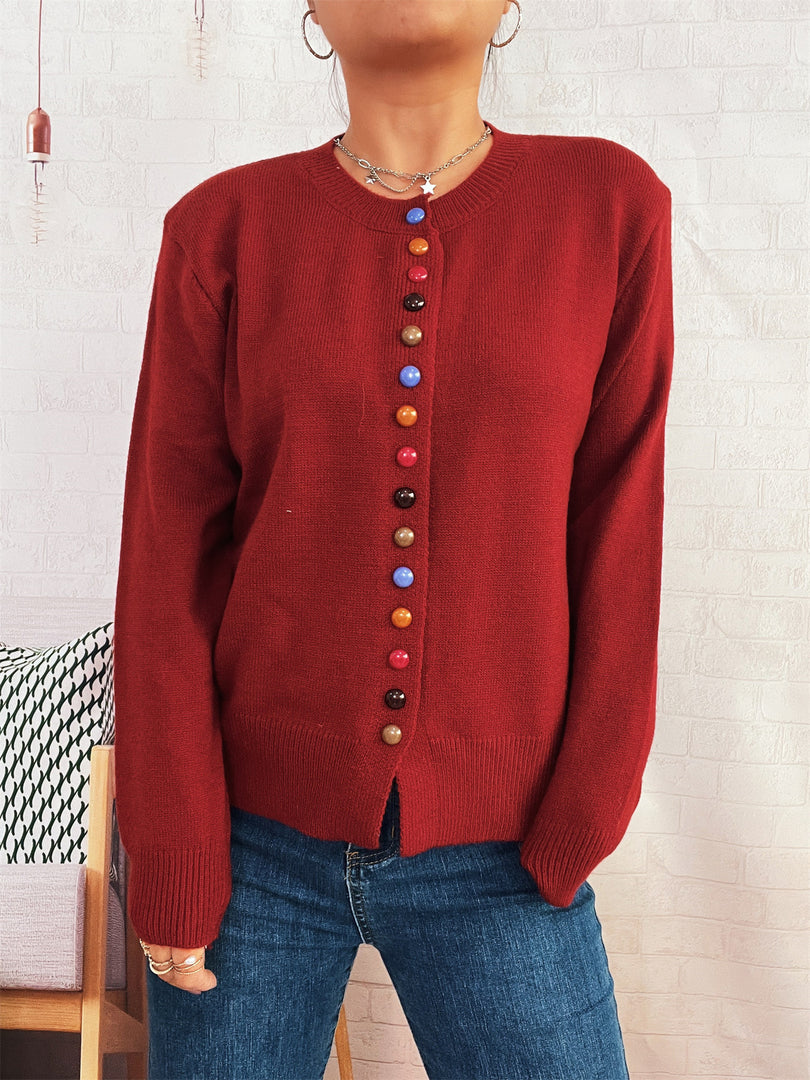 ColorBlock Button Cardigan Lightweight Options N5A209