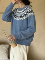 Load image into Gallery viewer, Round Neck Long Sleeve Pullover Sweater N6H306